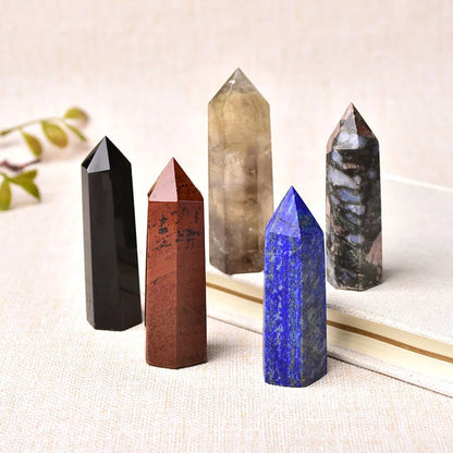 36 Color Natural Stone Crystal Point Wand - Healing Energy Decor