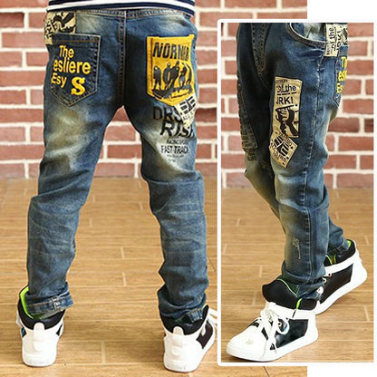 IENENS Boys Jeans Pants Child Denim Long Pants Spring Autumn Clothes 4-11 Years Kids Casual Trousers Young Boy Stretch Jeans