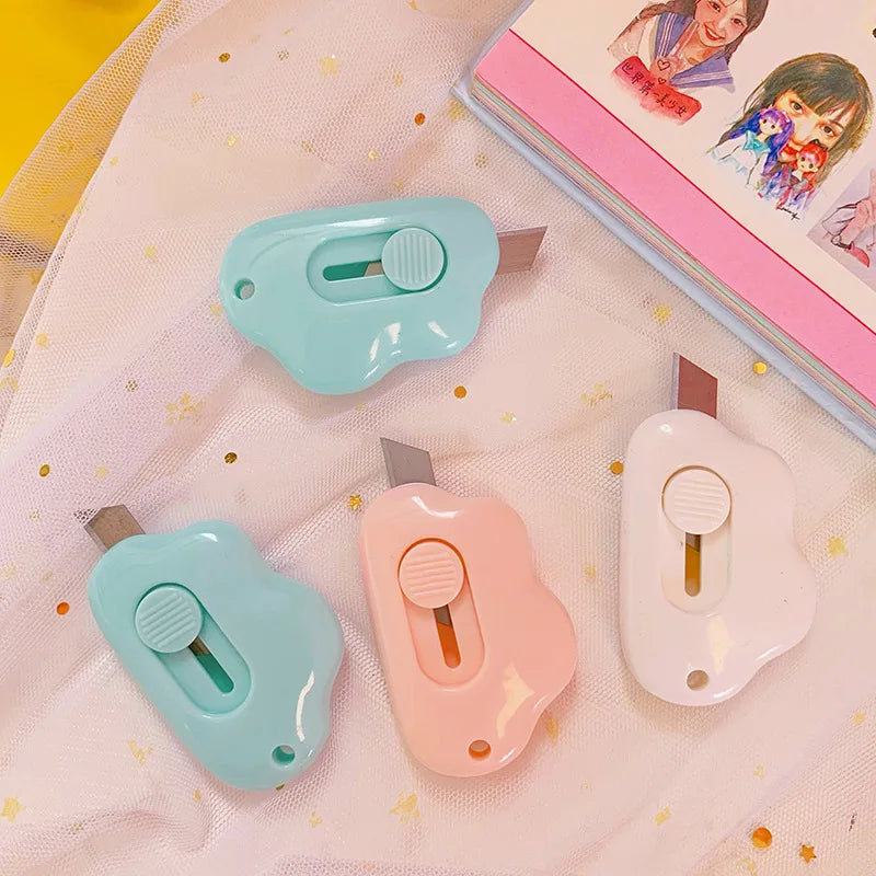 Kawaii Mini Pocket Cloud Utility Knife - Refillable Craft Cutter