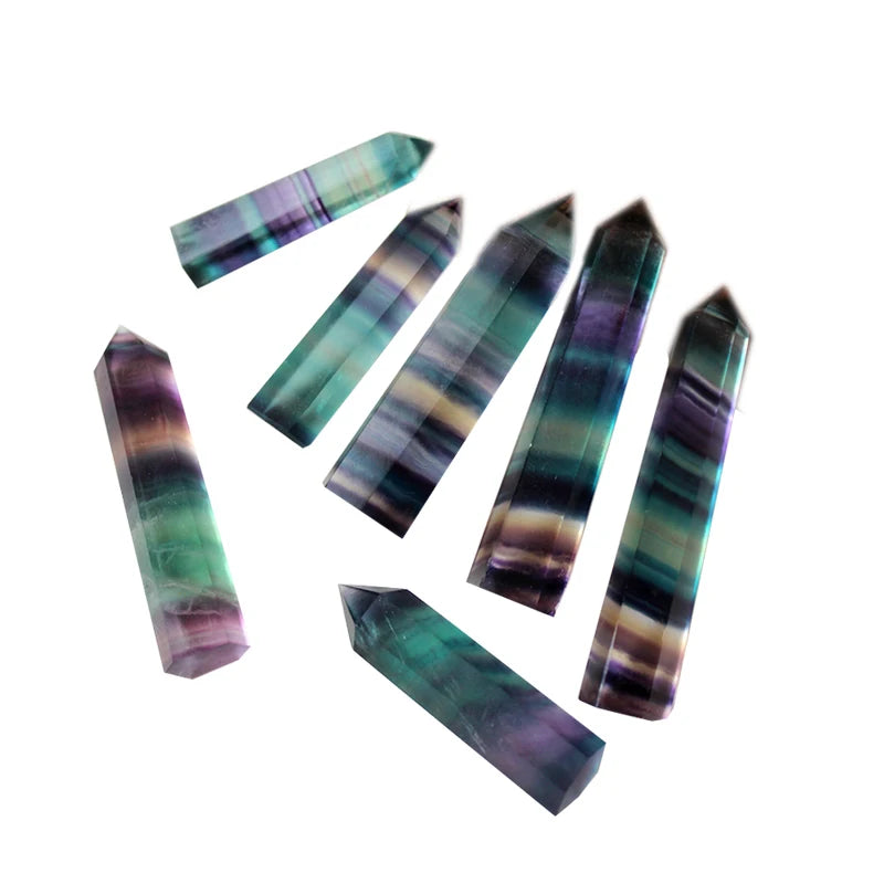 Natural Fluorite Crystal Healing Wand