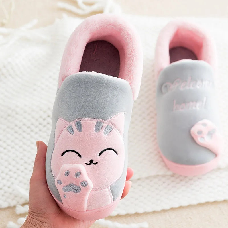 Kids Cartoon Indoor Slippers - Winter Warm Anti-Slip Shoes