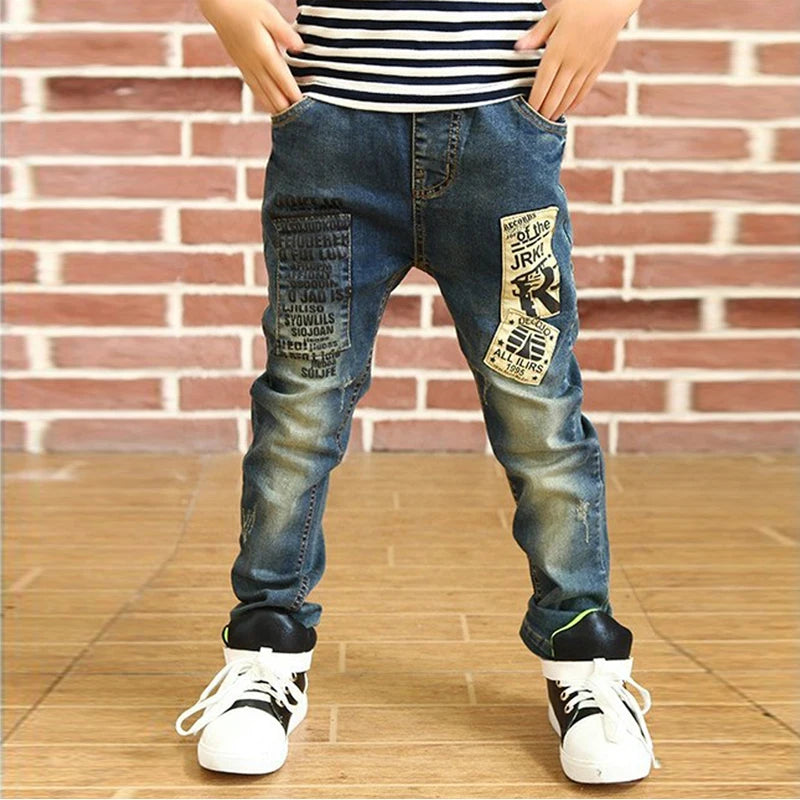 IENENS Boys Jeans Pants Child Denim Long Pants Spring Autumn Clothes 4-11 Years Kids Casual Trousers Young Boy Stretch Jeans