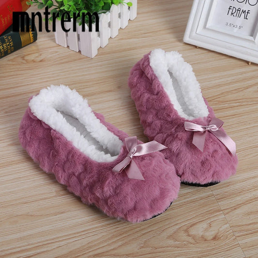 Cute Plush Indoor Home Slippers for Women - Non-slip Warm Comfort