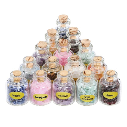 9 Bottles Mini Gemstone Chip Crystal Healing Set