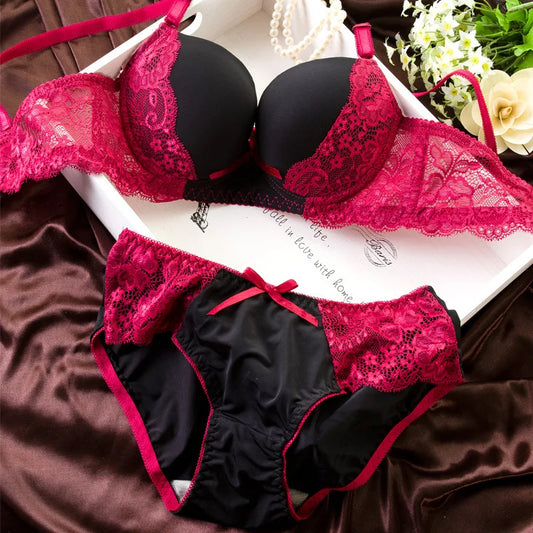 Hot Women's Underwear Lace Embroidery Bra Sets Underwear Set Women Bras Lingerie Set With Brief Sexy Lingerie Lace Woman Clothes