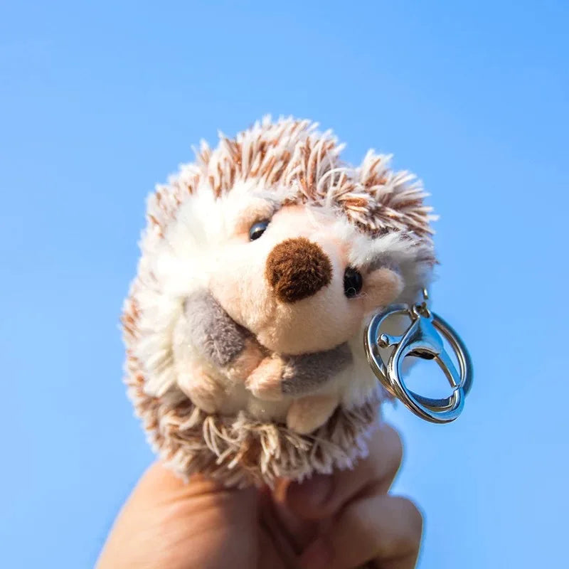 Small Hedgehog Plush Doll Simulation Plush Keychain Female Bag Decoration Christmas Pendant Stuffed Animals Toys For Children