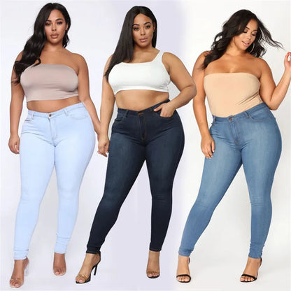 Plus size jeans XL-5XL women's high waist skinny denim jeans casual high stretch pencil pants drop shipping 2020 new arrival