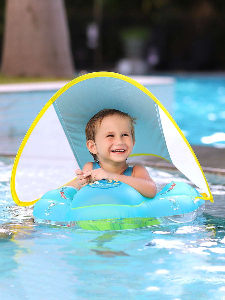 Swimbobo Baby Swimming Circle Crouching Circle Children's Swimming Circle Underarm Circle Sun Protection and Sunshade Cross border Edition