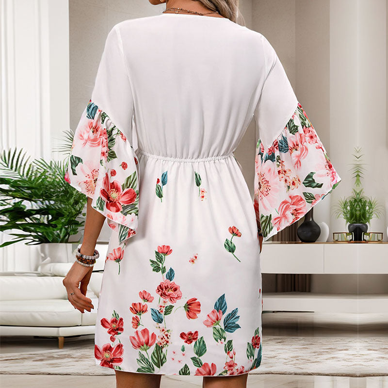 Women's Fashion Half Sleeve Printing Dress