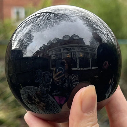 Natural Black Obsidian Sphere - Healing Crystal Ball