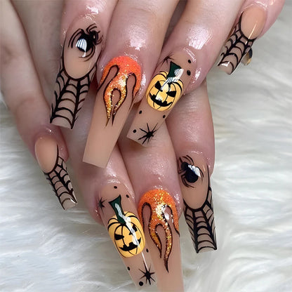 Halloween Acrylic Press On Nails - Cute Ghost Design