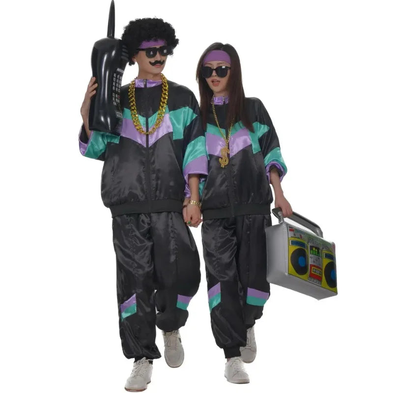 Halloween Costumes 70s Retro Disco Couple Sportswear Cos  Party Stage Performance Costumes