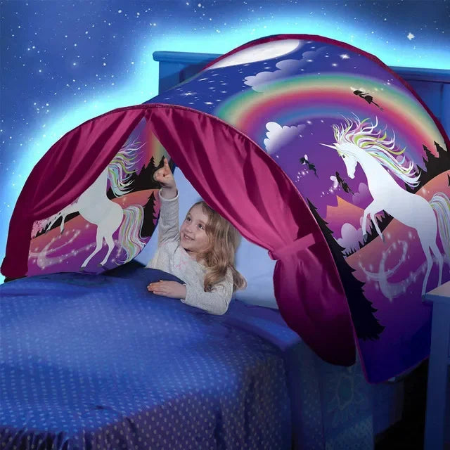 Foldable Kids Dream Tent with Storage Pocket