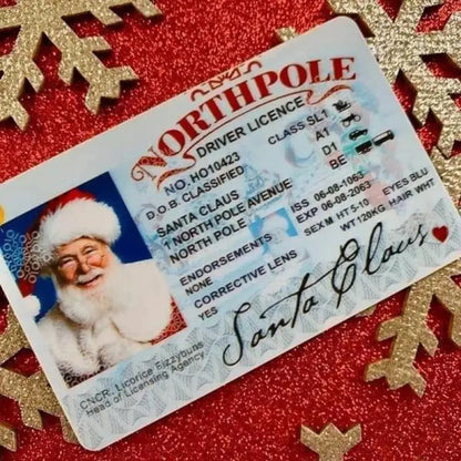 Card Santa Claus Flying Licence Christmas Eve Driving Licence Christmas Gift For Children Kids Christmas Decoration 2024