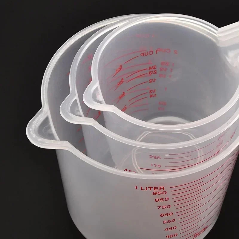 3pcs Plastic Liquid Measuring Cups - 250/500/1000ml