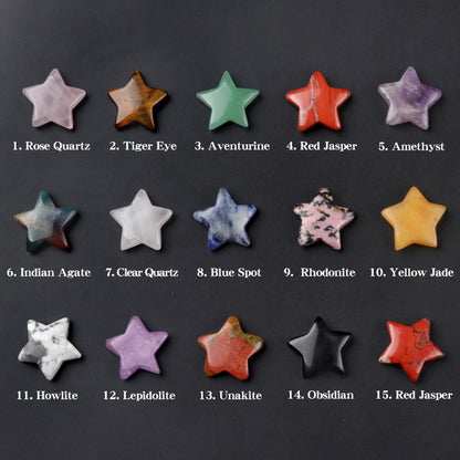 5pcs Natural Stone Crystal Star Gemstone Set