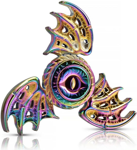 Dragon Wings Eye Tri Fidget Spinner Metal Hand Spinner Low Noise High Speed Focus Toy with Steel Self-Lubricating Bearing