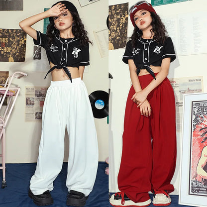 Girls Loose-Fitting Hip-Hop Performance Set