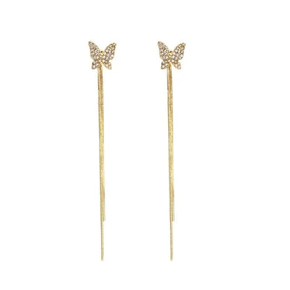 Delysia King  Butterfly tassel earrings