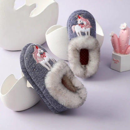 Crestar Cute Plush Cotton Slippers for Kids