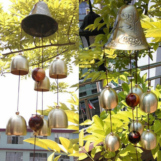 6 Copper Bells Outdoor Metal Wind Chimes