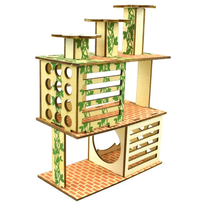 Hamster Wooden Villa House Climbing Toy Hideout Nesting Habitat for Chinchillas Guinea Pigs Small Animals 5 Styles Dropshipping