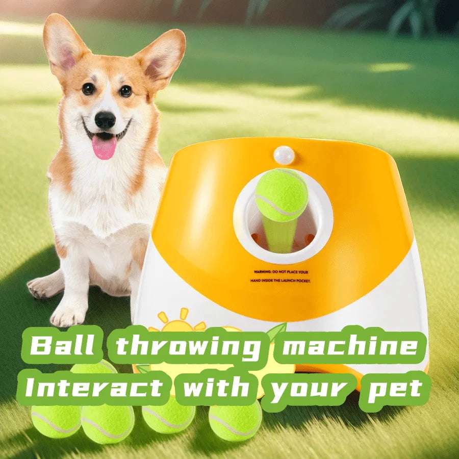 Dog Launcher Automatic Dogs Chase Toy Tennis Throwing Pinball Machine Fun Interactive Throw Rechargable Catapult USB Charging