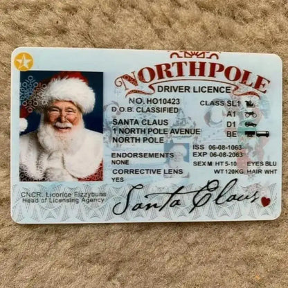 Card Santa Claus Flying Licence Christmas Eve Driving Licence Christmas Gift For Children Kids Christmas Decoration 2024