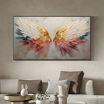 Abstract Angel Wing Oil Painting - Large Canvas Wall Art