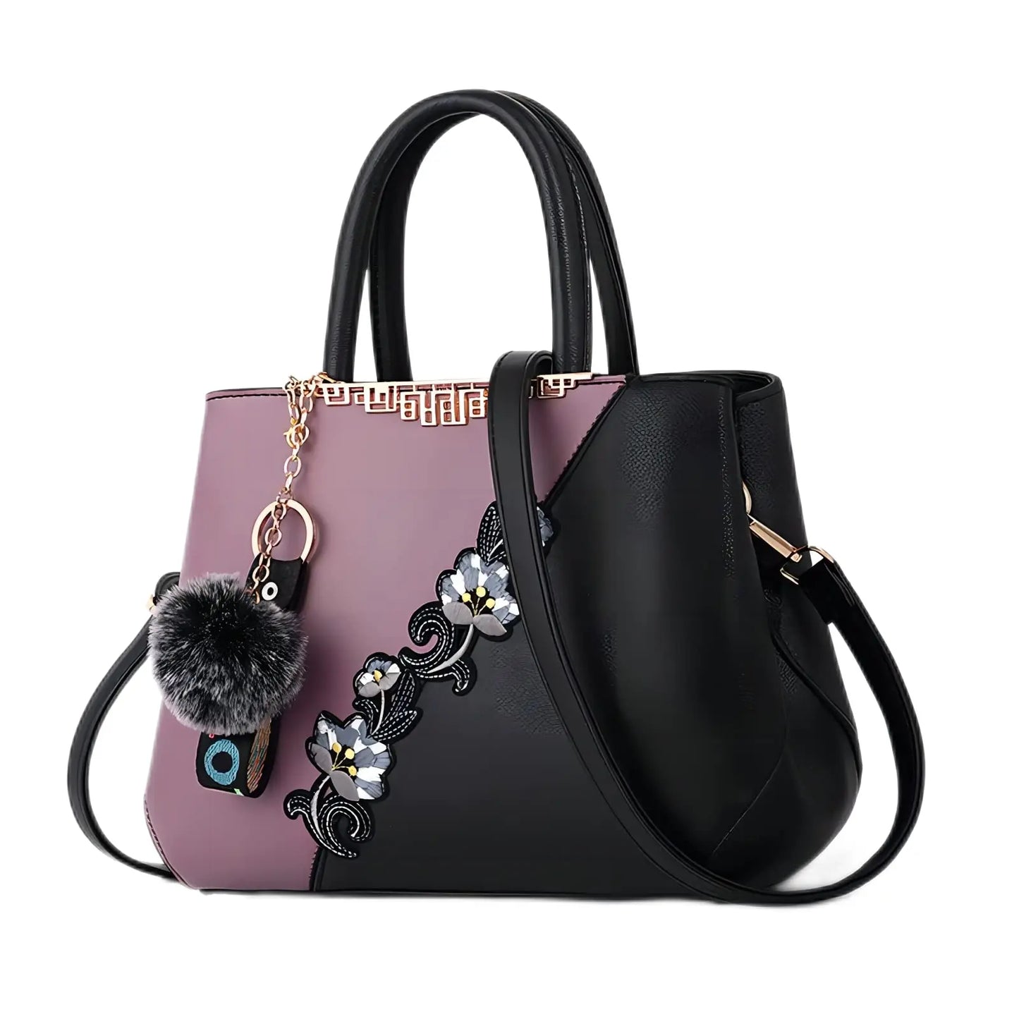 Elegant Embroidery Top Handle Handbag for Women