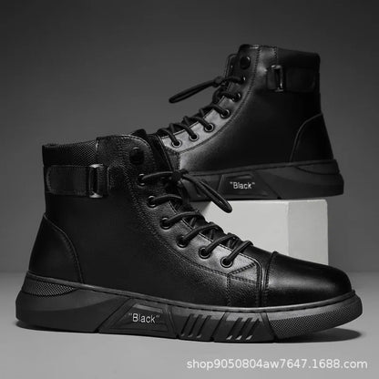 Men's High-Top Casual Leather Boots