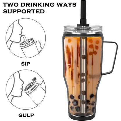 40oz Mug With Lid and Straw Stainless Steel Vacuum Mug Tumbler Keep Cold and Hot Leak Proof Travel Coffee Mug KC0461