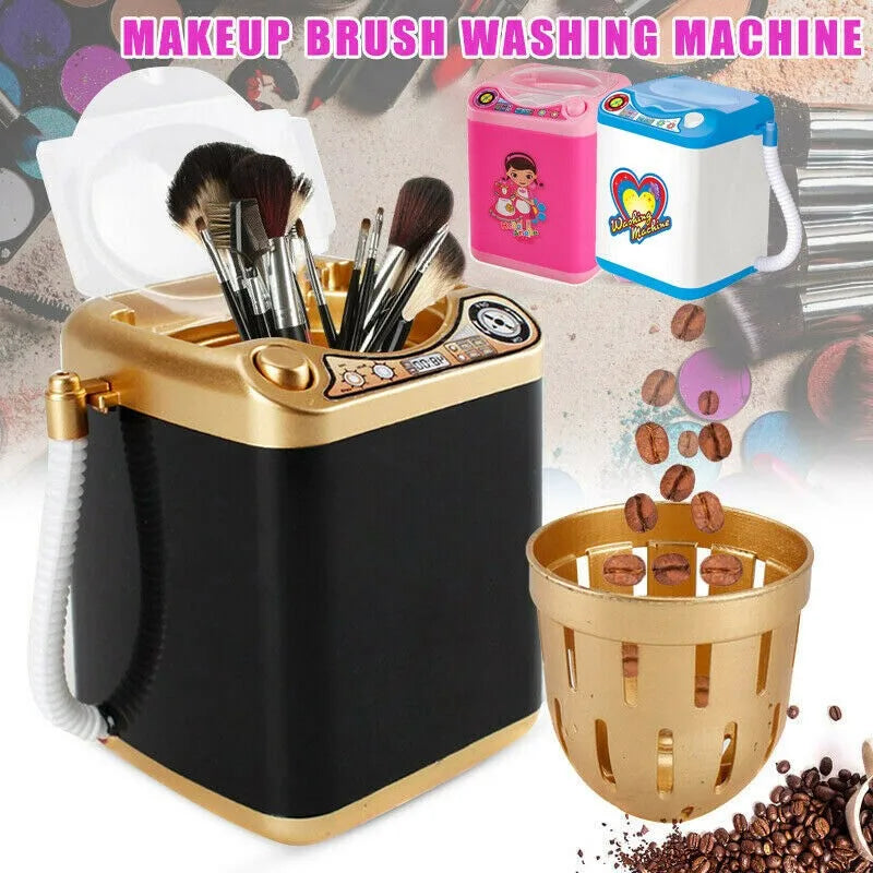 Mini Electric Washing Machine for Makeup Brush Clean and Dehydration Washer Powder Puff Beauty Egg Makeup Brush Cleaner Play Toy