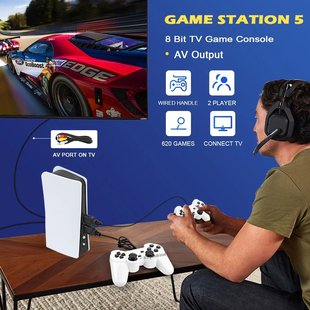 NEW GS5 Pro G620 Video Game Console 8 Bit USB 2 Wired Handheld Game Player 620 Classic Games Retro AV Output TV Gaming Console