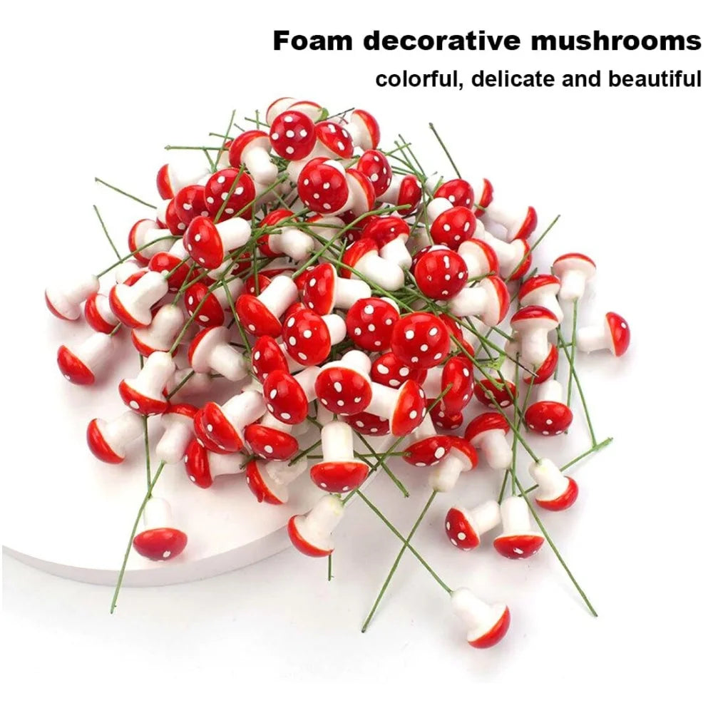 30pcs Colorful Mini Mushroom Model for Fairy Garden