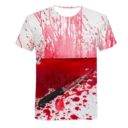 Summer Halloween Horror Bloody 3D Print T-Shirts Men Women Short Sleeve T Shirt Oversized Harajuku Y2k Tees Tops Kids Clothing