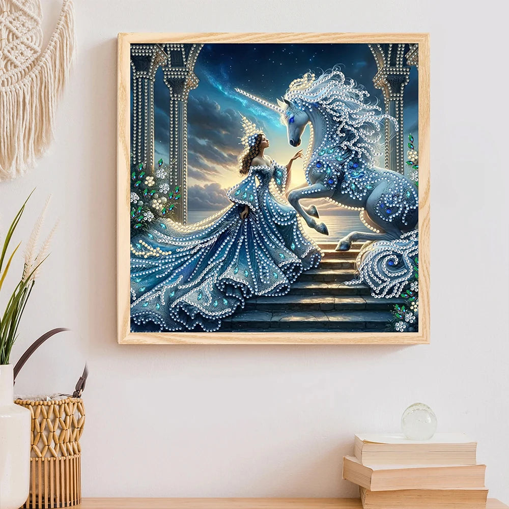 CHENISTORY 5D DIY Diamond Painting Kit - Princess & Unicorn