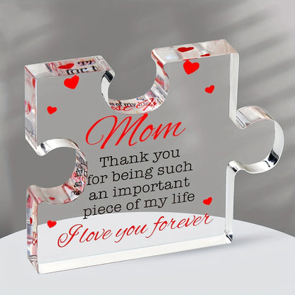 Engraved Acrylic Block Puzzle - Ideal Gift for Mom