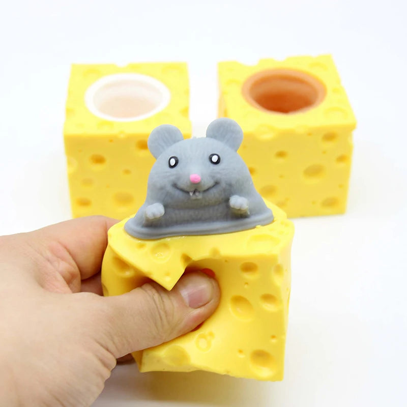 Cheese Mouse Stress Ball - Fun Fidget Toy for Relaxation