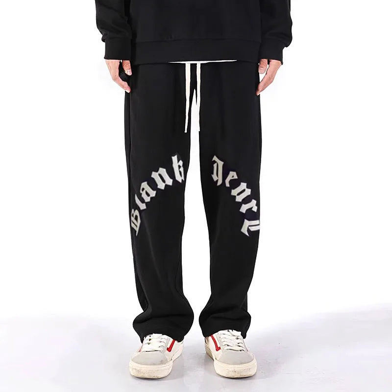 2024 new American retro casual spring and summer oversize straight leg sports sweatpants high street pants