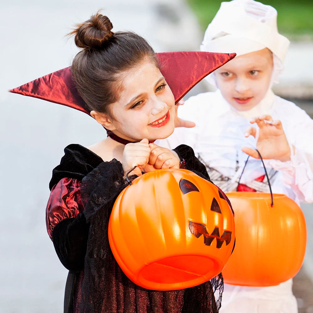 Halloween Pumpkin Bucket for Candy Snack Gift Holder Portable Boxes Kids Trick or Treat Packaging Halloween Decoration 2024