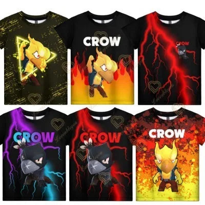 Children Video Game 3D Print Tshirt Boys Clothing T Shirt Star Girls Kids Leon Crow Tops 2024 Shirt Boys Girls