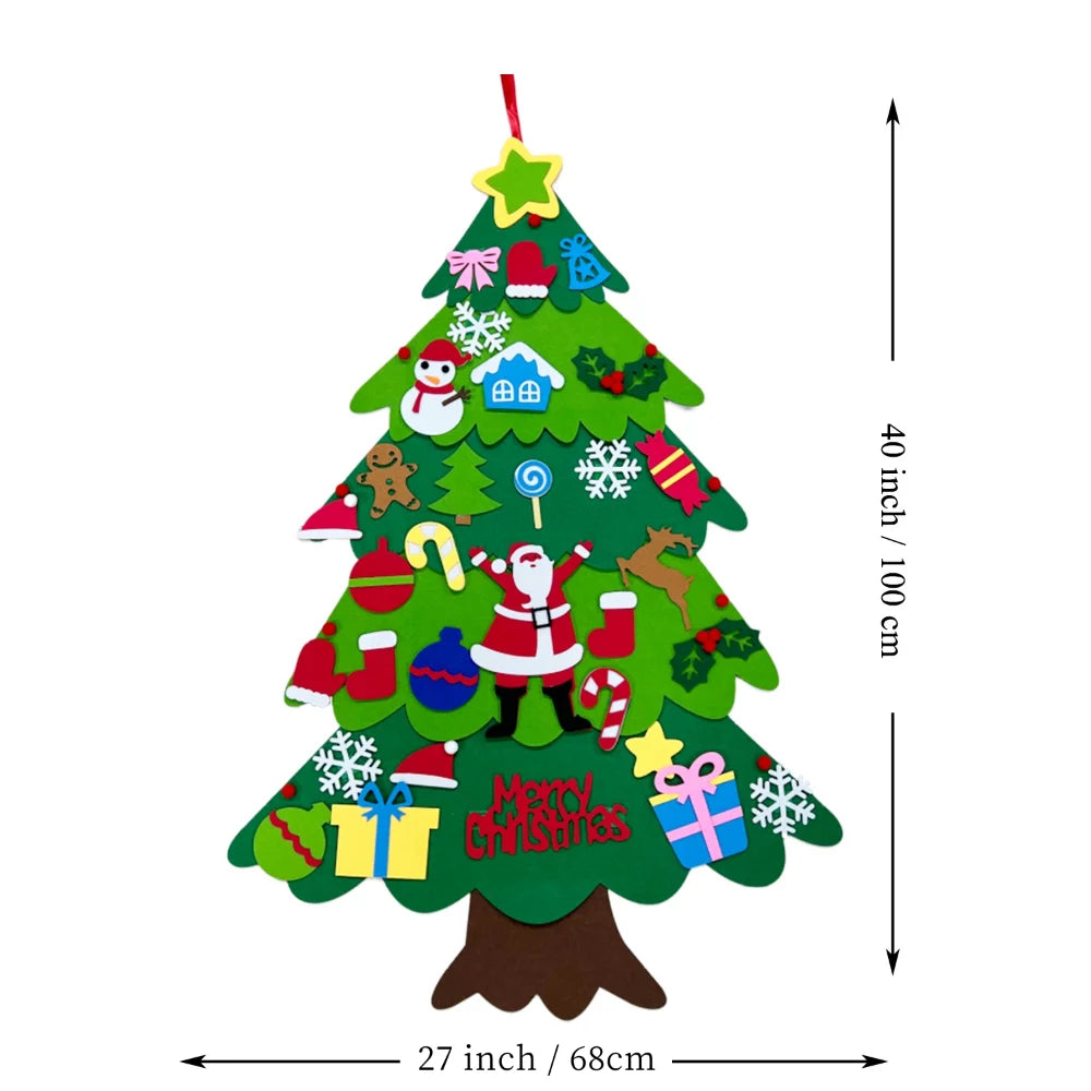 Kids DIY Felt Christmas Tree Merry Christmas Decorations For Home 2022 Christmas Ornaments Navidad 2023 New Year Gifts Xmas Tree