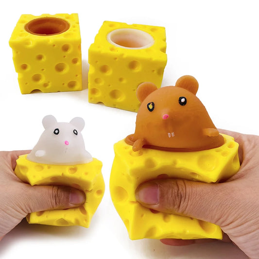 Cheese Mouse Stress Ball - Fun Fidget Toy for Relaxation