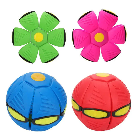 Kids Outdoor Fun Toys for Boys Girls Flying Saucer Ball Magic Deformation UFO with NO Led Light Flying Toys Decompression Gift