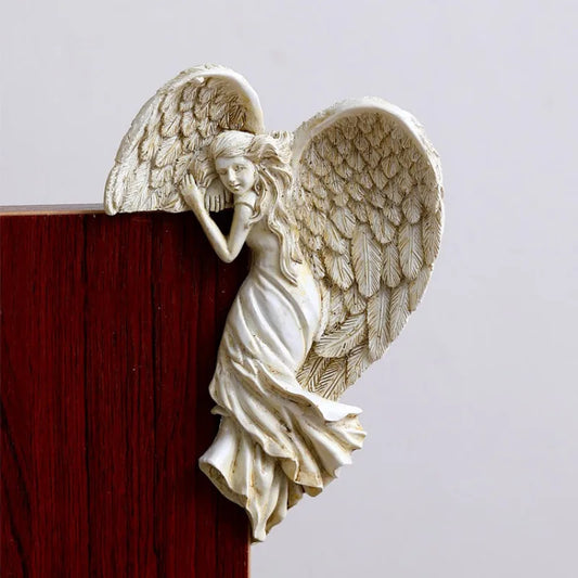 Door Frame Angel Wing Sculpture Simulation Goddesses Action Posture Home Bedroom Living Room Retro Wall Decoration Frame Angel