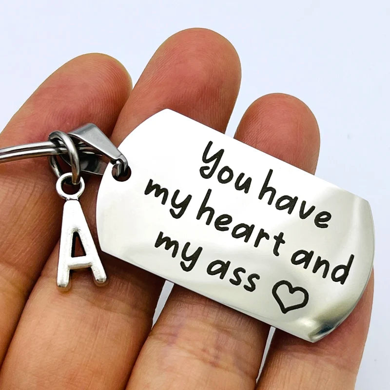 Personalized Funny Keychain - You Have My Heart