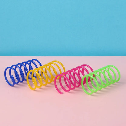 Kitten Cat Toys Wide Durable Heavy Gauge Cat Spring Toy Colorful Springs Cat Pet Toy Coil Spiral Springs 4/8/16/20pcs