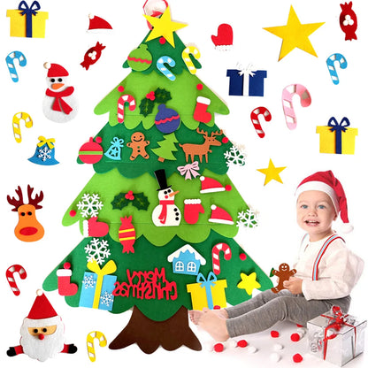 Kids DIY Felt Christmas Tree Merry Christmas Decorations For Home 2022 Christmas Ornaments Navidad 2023 New Year Gifts Xmas Tree