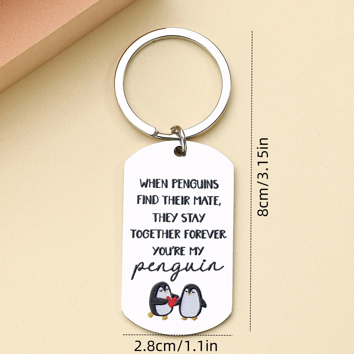 Penguin Love Keychain - Sweet Couple Gift